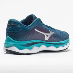 Mizuno Wave Sky 5 Waveknit Women's Legion Blue/Silver -Next stop, Sports. 046646 6