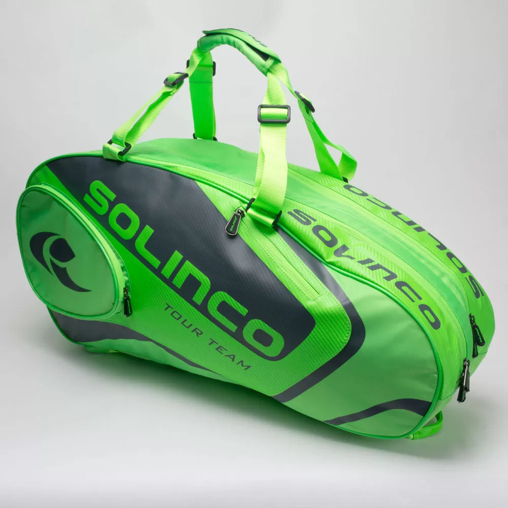 Solinco Tour 6-Pack Racquet Bag Neon Green 2 Solinco Tour 6-Pack Racquet Bag Neon Green - Image 2