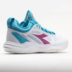 Diadora Speed Blushield Fly 3+ AG Women's White/Aquarius/ Rhodamine 11 Diadora Speed Blushield Fly 3+ AG Women's White/Aquarius/ Rhodamine -Next stop, Sports. 116846 6