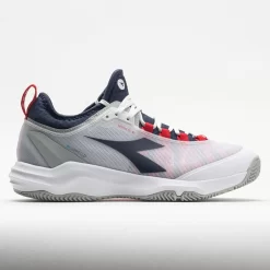 Diadora Speed Blushield Fly 4+ Clay Men's White/Blue Corsair/Fiery Red