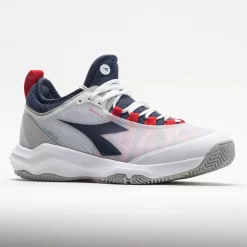 Diadora Speed Blushield Fly 4+ Clay Men's White/Blue Corsair/Fiery Red -Next stop, Sports. 117032 5