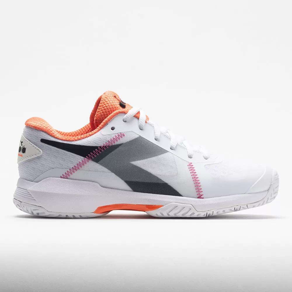 Diadora Trofeo AG Pickleball Women's White/Black/Vermillion Orange 1 Diadora Trofeo AG Pickleball Women's White/Black/Vermillion Orange