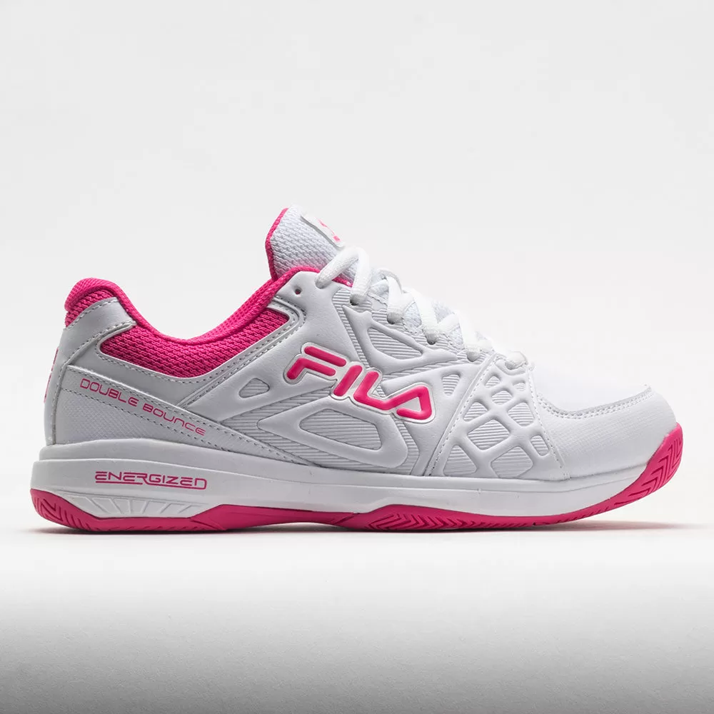 Fila Double Bounce 3 Women's White/White/Pink Glo 1 Fila Double Bounce 3 Women's White/White/Pink Glo
